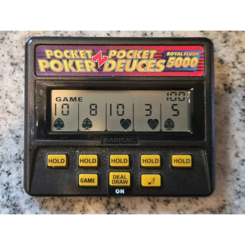 Radica Electronic Game Lot 20 Q Questions Pocket Poker Royal Flush 5000‎ TESTED